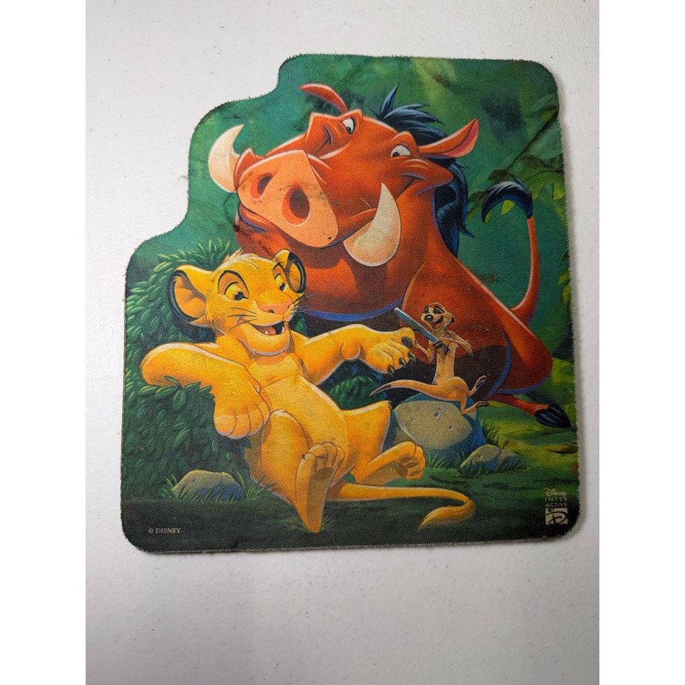 Vintage Disney Lion King Mousepad Simba Pumbaa Timon Disney Interactive 90s Tech